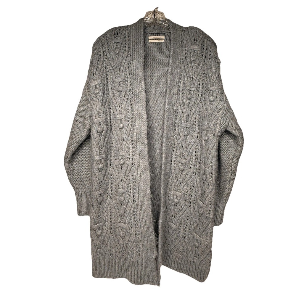 Anthropologie Womens S Blue Sweater Boho Hobo Indie Cable Knit Nuria‎ Cardigan